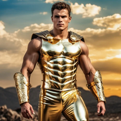 greek god,aquaman,steel man,spartan,biblical narrative characters,gladiator,armor,gold wall,muscle man,armour,gold colored,gold paint stroke,human torch,god of thunder,cleanup,male character,yellow-gold,the gold standard,sparta,captain marvel,Photography,General,Realistic
