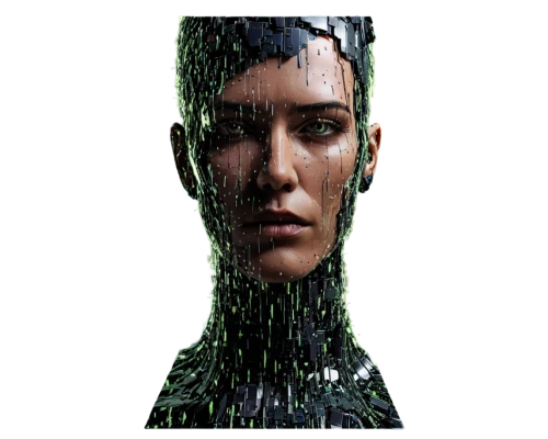 head woman,matrix,shepard,ai,cyborg,matrix code,geometric ai file,glitch art,cybernetics,computer art,artificial intelligence,digiart,droid,veil,dew,bottle surface,humanoid,cyber,3d figure,computer graphics,Photography,Artistic Photography,Artistic Photography 13