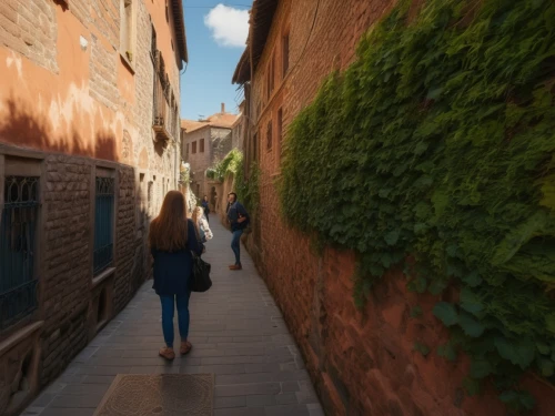 ferrara,narrow street,verona,medieval street,volterra,venezia,girl walking away,alleyway,trastevere,lucca,alley,tuscan,old linden alley,modena,woman walking,the cobbled streets,pavia,burano,treviso,cobblestones,Photography,General,Realistic