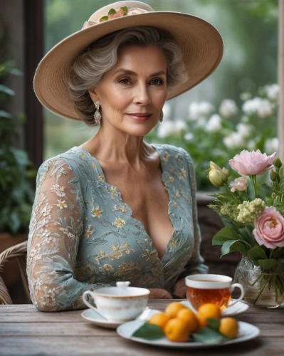 sophia loren,vintage woman,vintage floral,the hat of the woman,old country roses,vintage women,vintage flowers,ceylon tea,southern belle,vintage china,tea flowers,blooming tea,high tea,flower tea,a charming woman,darjeeling tea,vintage fashion,victorian lady,elderly lady,tea service,Photography,General,Natural