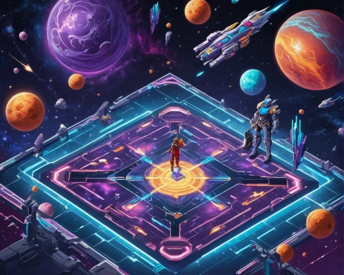 cg artwork,space art,game illustration,sci fiction illustration,playmat,space port,spacescraft,pixel cells,portal,astral traveler,astro,space,andromeda,space voyage,odyssey,orbital,scene cosmic,dimensional,federation,scifi,Unique,3D,Isometric