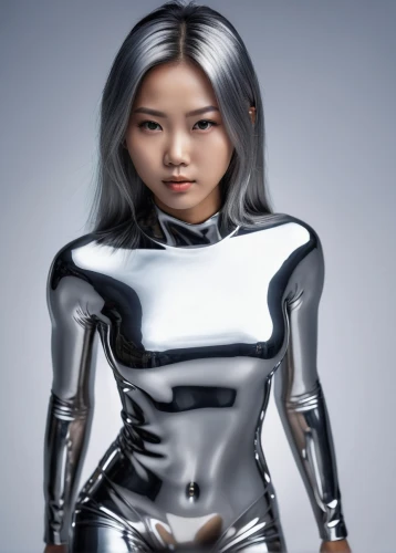 silver,solar,aluminum,ai,korean,aluminium foil,silvery,bjork,asian costume,humanoid,hong,gradient mesh,songpyeon,latex clothing,aluminium,cyborg,space-suit,chrome steel,futuristic,korea,Photography,General,Realistic