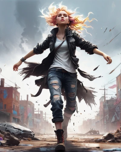 clary,sci fiction illustration,little girl in wind,renegade,nora,flying girl,transistor,girl walking away,world digital painting,game illustration,game art,girl with a gun,girl with gun,rosa ' amber cover,monsoon banner,cg artwork,heroic fantasy,background images,movement tell-tale,sprint woman,Illustration,Paper based,Paper Based 20