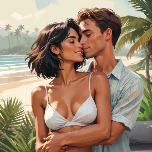 honeymoon,romantic portrait,lindos,couple goal,digital painting,beach background,world digital painting,bali,young couple,beautiful couple,tahiti,bora-bora,summer icons,havana,idyllic,vintage boy and girl,cg artwork,romantic scene,hot love,summer background