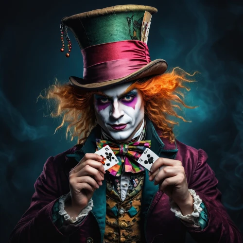 ringmaster,magician,hatter,joker,ledger,collectible card game,magic tricks,trickster,gambler,it,abracadabra,juggler,harlequin,jigsaw,horror clown,playing card,ball fortune tellers,clown,fortune teller,jester,Photography,General,Fantasy