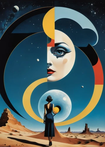 art deco woman,yinyang,moon phase,andromeda,transistor,gemini,sun and moon,horoscope libra,horoscope pisces,phase of the moon,el salvador dali,art deco,harmonia macrocosmica,celestial bodies,geocentric,planetary system,yin yang,violinist violinist of the moon,dali,venus,Art,Artistic Painting,Artistic Painting 43