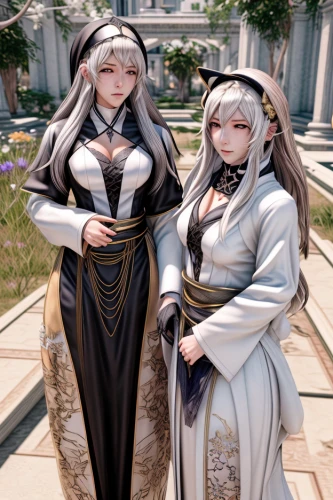 nuns,clergy,ephedra,ao dai,silver wedding,wedding couple,white temple,female hares,angel and devil,mother and daughter,angels,archimandrite,lily of the desert,bridal clothing,angels of the apocalypse,lily of the field,sisters,sterntaler,suit of the snow maiden,the angel with the veronica veil