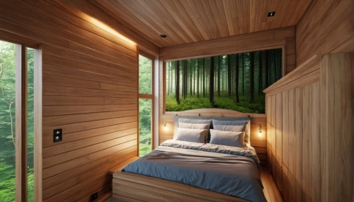 wooden sauna,canopy bed,sleeping room,small cabin,cabin,inverted cottage,wood window,room divider,tree house hotel,modern room,wooden windows,guest room,wooden hut,timber house,the cabin in the mountains,bamboo curtain,wood doghouse,bedroom window,guestroom,eco hotel,Photography,General,Realistic