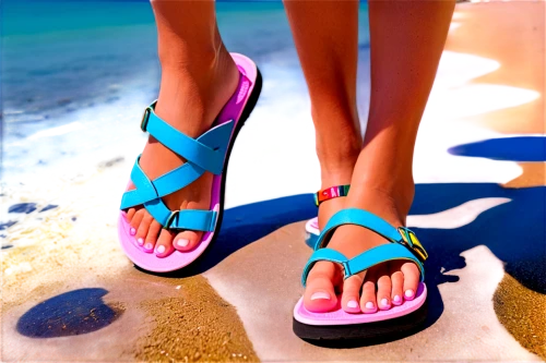 summer flip flops,beach shoes,flip-flops,flip flops,sandals,slide sandal,sandal,neon candies,color turquoise,turquoise leather,jelly shoes,wedges,genuine turquoise,fisherman sandal,walk on the beach,summer icons,south beach,neon colors,vibrant color,water shoe,Illustration,Abstract Fantasy,Abstract Fantasy 13