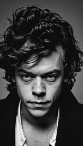harry styles,harry,styles,harold,disheveled,png transparent,bobby pin,spotify icon,curly string,constipation,mop,tumblr icon,soundcloud icon,curls,model-a,hair gel,neck,edit icon,curly,desktop background,Photography,Black and white photography,Black and White Photography 01