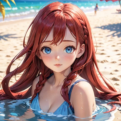 honolulu,beach background,ocean,mikuru asahina,red-haired,summer background,summer swimsuit,nami,sea,swimsuit,summer crown,underwater background,aloha,ocean background,beach scenery,sea ocean,wet girl,aqua,by the sea,water nymph,Anime,Anime,Traditional