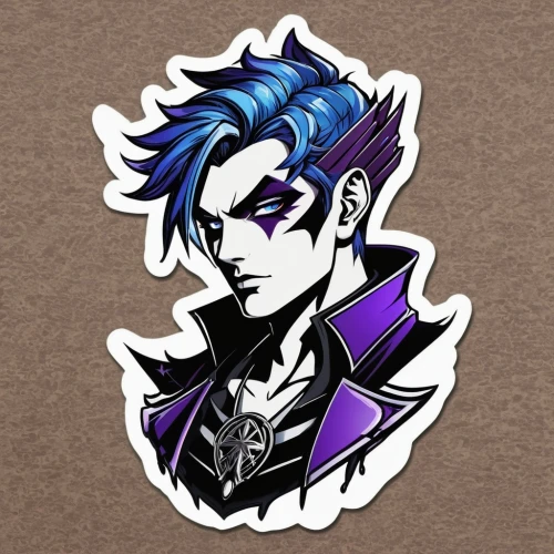 bluejay,sticker,blue jay,clipart sticker,corvin,drawing pin,mean bluish,joker,stickers,punk design,trickster,drawing-pin,shimada,pompadour,butler,edit icon,widowmaker,prince,katakuri,yukio,Unique,Design,Sticker