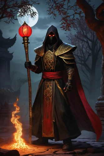 red lantern,grimm reaper,xing yi quan,blood moon,dodge warlock,undead warlock,death god,blood moon eclipse,yi sun sin,fire master,grim reaper,archimandrite,master lamp,samurai,samurai fighter,dance of death,red sun,flickering flame,pall-bearer,shuanghuan noble,Illustration,Abstract Fantasy,Abstract Fantasy 09