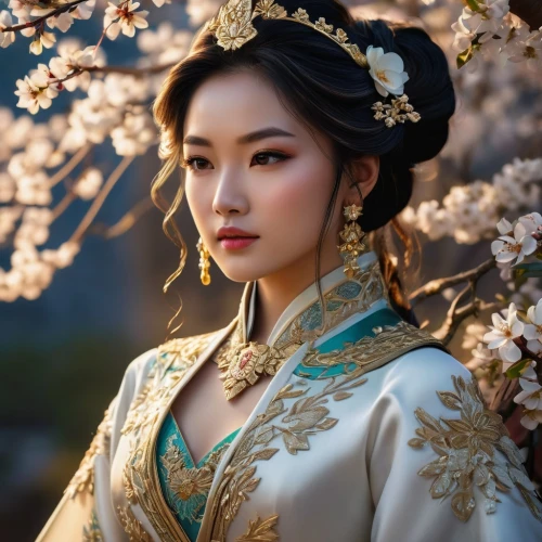 inner mongolian beauty,oriental princess,mulan,hanbok,asian woman,oriental girl,vintage asian,taiwanese opera,asian costume,peking opera,jasmine blossom,shuanghuan noble,korean,ao dai,korean culture,oriental,asian culture,vietnamese woman,plum blossoms,apricot blossom,Photography,General,Fantasy