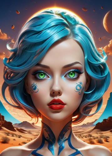 world digital painting,fantasy portrait,fantasy art,mermaid background,horoscope libra,sci fiction illustration,blue enchantress,portrait background,fantasy picture,zodiac sign libra,fantasy woman,android game,3d fantasy,digital art,andromeda,mermaid vectors,virgo,mystical portrait of a girl,cosmetic,game illustration,Unique,3D,3D Character