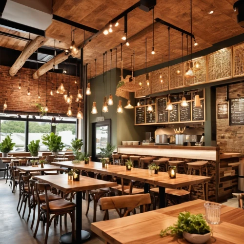 brick oven pizza,chefs kitchen,tile kitchen,wine bar,the coffee shop,salt bar,star kitchen,coffeehouse,bistro,knife kitchen,peat house,wooden beams,wooden planks,contemporary decor,wine tavern,a restaurant,coffee shop,bar stools,taproom,new york restaurant