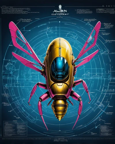 scarab,drone bee,scarabs,wasp,yellow jacket,arthropod,aquanaut,blue wooden bee,silk bee,hornet,kryptarum-the bumble bee,blueprint,sci fiction illustration,scorpion,artificial fly,carpenter ant,pandemic,district 9,gammarus,hymenoptera,Unique,Design,Blueprint