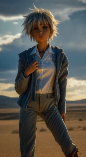 little girl in wind,pubg mascot,killua hunter x,cgi,killua,playmobil,eleven,girl on the dune,male character,main character,capture desert,cosplay image,digital compositing,female doll,suit actor,biblical narrative characters,b3d,woman of straw,kurai steppe,miguel of coco,Photography,General,Realistic