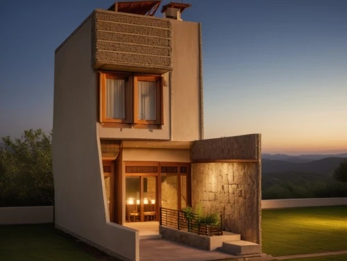 build by mirza golam pir,cubic house,modern architecture,corten steel,dunes house,modern house,house in mountains,eco-construction,stucco wall,house in the mountains,luxury property,3d rendering,chalet,stucco frame,frame house,private house,archidaily,luxury real estate,holiday villa,timber house,Photography,General,Realistic
