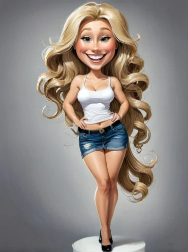 caricature,mariah carey,caricaturist,cute cartoon character,animated cartoon,cartoon character,3d figure,pin-up girl,barbie doll,cute cartoon image,sculpt,cartoon people,doll figure,pinup girl,miniature figure,blond girl,pin up girl,blonde woman,fashion doll,pin-up model,Illustration,Abstract Fantasy,Abstract Fantasy 23