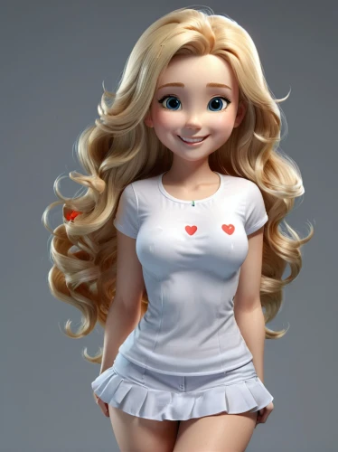 female doll,doll dress,cute cartoon character,dress doll,rapunzel,girl in t-shirt,3d model,3d figure,doll figure,blond girl,anime 3d,blonde girl with christmas gift,girl doll,realdoll,the girl in nightie,barbie,doll's facial features,painter doll,blonde girl,barbie doll,Unique,3D,3D Character