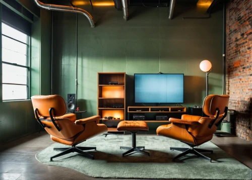 modern office,mid century modern,creative office,office chair,danish furniture,conference room,industrial design,blur office background,mid century,modern decor,secretary desk,corten steel,offices,television set,wing chair,furnished office,working space,contemporary decor,television studio,tv set