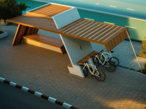 bicycle path,bicycle trailer,beach hut,3d rendering,bicycle lane,render,cube stilt houses,bus shelters,cubic house,3d render,inverted cottage,street furniture,isometric,bike path,city bike,mobile home,3d rendered,lifeguard tower,shipping container,bicycle,Photography,General,Realistic