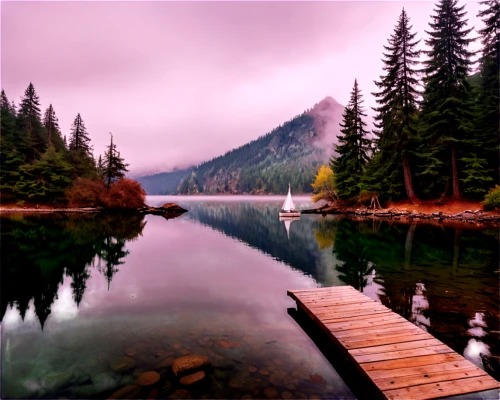 purple landscape,beautiful lake,landscape background,alpine lake,emerald lake,calm water,calm waters,beautiful landscape,tranquility,mountain lake,british columbia,high mountain lake,nature landscape,mountainlake,heaven lake,landscapes beautiful,foggy landscape,background view nature,vancouver island,natural landscape,Conceptual Art,Fantasy,Fantasy 31