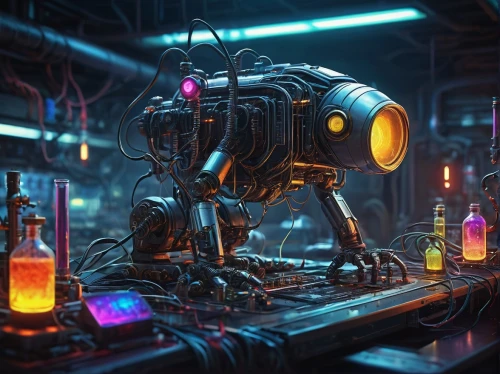 cyberpunk,neon coffee,scifi,sci fiction illustration,neon drinks,sci - fi,sci-fi,neon cocktails,cybernetics,unique bar,drinking establishment,nightclub,mech,mechanical,sci fi,neon human resources,cinema 4d,bartender,cyclocomputer,3d render,Art,Artistic Painting,Artistic Painting 48