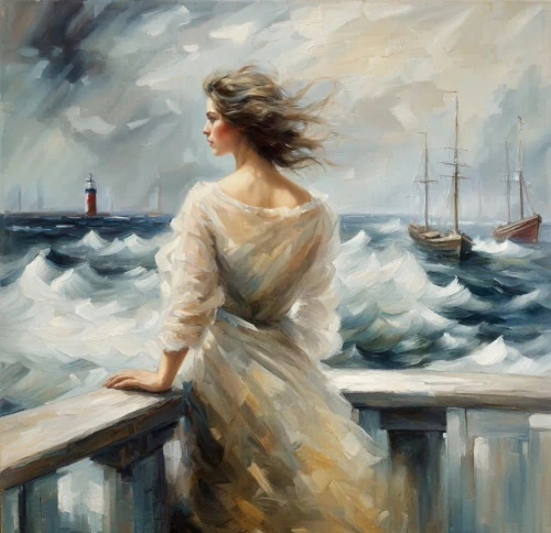 girl on the boat,girl on the river,the sea maid,the wind from the sea,at sea,sea breeze,oil painting,woman playing,sea storm,sea landscape,man at the sea,oil painting on canvas,by the sea,landscape with sea,sailing,sailer,little girl in wind,winds,seafaring,italian painter