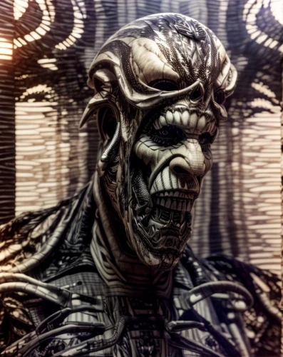 hag,dark art,predator,endoskeleton,ghoul,orc,frankenstein monster,fractalius,gorgon,frankenstein,shaman,digital artwork,day of the dead frame,creepy clown,cyborg,raider,snake's head,3d man,primitive man,biomechanical