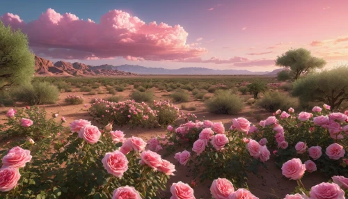 flowerful desert,desert landscape,desert desert landscape,pink grass,pink dawn,desert flower,meadow in pastel,blooming field,salt meadow landscape,splendor of flowers,beauty scene,pink carnations,field of flowers,desert plants,beautiful landscape,full hd wallpaper,pink tulips,pink poppy,flower field,pink daisies,Photography,General,Realistic