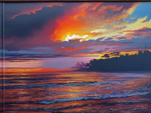 computer art,painting technique,coast sunset,seascape,glass painting,ocean background,oil painting on canvas,sea landscape,led-backlit lcd display,coastal landscape,kauai,flat panel display,art painting,colored pencil background,incredible sunset over the lake,beach landscape,lava,ocean,landscape background,photo painting,Illustration,Paper based,Paper Based 04