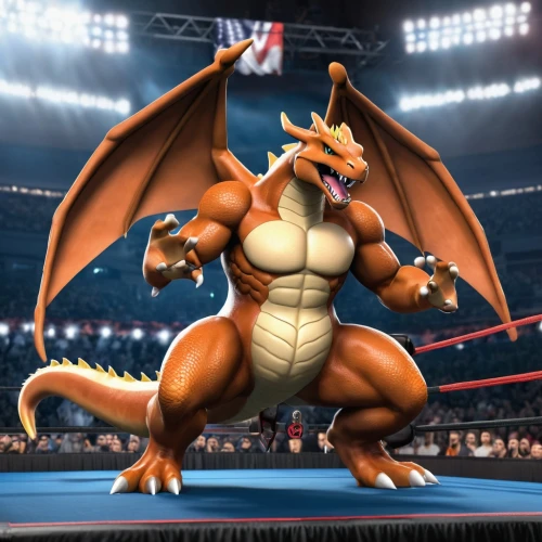 charizard,fuel-bowser,striking combat sports,wrestling,catch wrestling,drago milenario,dragon li,wrestle,mma,wrestler,puroresu,mascot,professional wrestling,petrol-bowser,the mascot,mixed martial arts,dark-type,combat sport,arena football,folk wrestling,Photography,General,Realistic