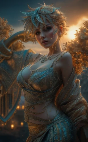 fantasy portrait,elsa,fantasia,golden light,fantasy picture,goldenlight,fantasy woman,firedancer,blue enchantress,fantasy art,fae,elza,games of light,dusk background,sorceress,artemisia,luminous,dusk,show off aurora,3d fantasy,Photography,General,Fantasy