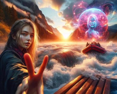 yogananda,fantasy picture,sci fiction illustration,fantasy art,yogananda guru,mystical portrait of a girl,3d fantasy,photomanipulation,photo manipulation,divination,world digital painting,psychedelic art,mantra om,astral traveler,buddha's hand,fantasy portrait,shamanism,reiki,cg artwork,shamanic