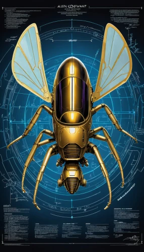 drone bee,scarab,kryptarum-the bumble bee,cicada,wasp,artificial fly,syrphid fly,scarabs,bumblebee fly,drosophila,silk bee,yellow jacket,hornet,bee-dome,sawfly,membrane-winged insect,bombyx mori,apiarium,hymenoptera,sci fiction illustration,Unique,Design,Blueprint