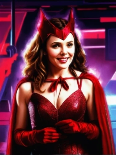 scarlet witch,darth talon,red super hero,red riding hood,devil,red cat,evil woman,red,wildcat,vampire woman,little red riding hood,super heroine,red banner,red background,she-cat,red chief,red cape,huntress,kat,on a red background