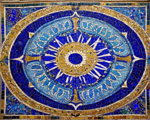 mosaic,motifs of blue stars,tile,christ star,spanish tile,kippah,mosaic glass,mosaics,rangoli,ceramic tile,circular ornament,byzantine,harmonia macrocosmica,islamic pattern,nataraja,zodiac,taraxum,mandala,tapestry,ceramic floor tile,Art,Artistic Painting,Artistic Painting 38