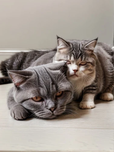 british shorthair,cat family,american shorthair,gray cat,european shorthair,chartreux,three friends,cat image,cat resting,cat bed,small to medium-sized cats,gray kitty,cat furniture,scottish fold,american curl,pile up,cat lovers,felines,friendly three,two cats