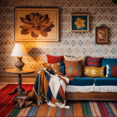 moroccan pattern,interior decor,the living room of a photographer,interior decoration,scandinavian style,children's bedroom,danish room,home interior,decor,persian norooz,sofa,russian folk style,vintage theme,the little girl's room,bedroom,patterned wood decoration,vintage wallpaper,woman on bed,boho art,sofa bed,Photography,General,Realistic