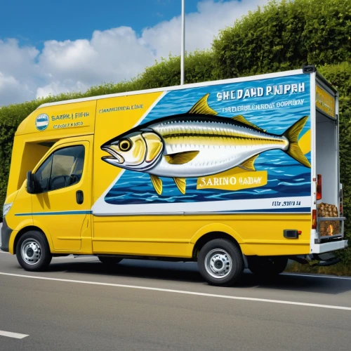 advertising vehicle,swiss postbus,ford transit,volkswagen crafter,postbus,fish and chip,pallet doctor fish,opel movano,mercedes-benz sprinter,parcel service,eurovans,yellow fish,fish-surgeon,delivery truck,light commercial vehicle,fish products,fish pen,camper van,hymer,microvan,Photography,General,Realistic