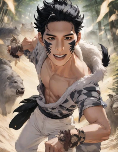 takikomi gohan,mowgli,tarzan,nine-tailed,leopard's bane,dragon li,kenjutsu,son goku,young tiger,male character,cg artwork,perseus,siam fighter,scar,kame sennin,aladin,swordsman,xing yi quan,sand fox,asian tiger,Digital Art,Comic