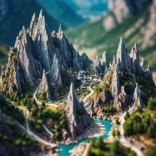 tilt shift,alpine village,mountain village,dolomites,dolomiti,mountain settlement,mountainous landscape,karst landscape,mountain world,mountainous landforms,castelmezzano,the landscape of the mountains,mountain landscape,cabrales,mountain valleys,japanese alps,3d fantasy,valley of death,giant mountains,the valley of the,Unique,3D,Panoramic