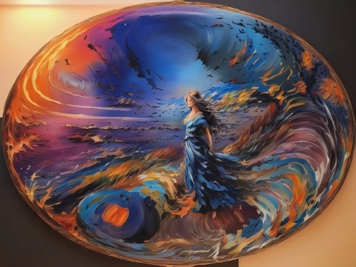 glass painting,decorative plate,glass sphere,tea art,wooden plate,360 ° panorama,handpan,swirly orb,painting easter egg,crystal ball,glass ball,water lily plate,360 °,dharma wheel,in the resin,round frame,mother earth statue,circle shape frame,circle paint,sacred art,Illustration,Paper based,Paper Based 04