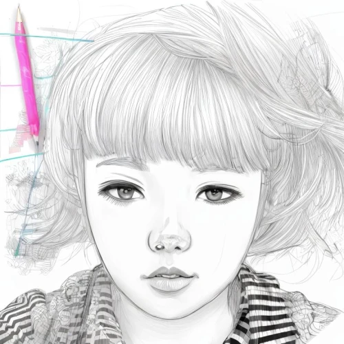 girl drawing,eyes line art,illustrator,artist doll,digital drawing,girl portrait,doll's facial features,digital art,kids illustration,painter doll,drawing mannequin,girl doll,world digital painting,drawing pad,digital artwork,graphite,child portrait,like doll,digital painting,drawing,Design Sketch,Design Sketch,Character Sketch