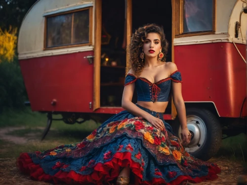 vintage dress,girl in a long dress,gypsy soul,wedding dress train,vintage woman,country dress,evening dress,hoopskirt,railway carriage,ball gown,a girl in a dress,vintage women,wooden carriage,vintage fashion,vintage floral,flamenco,circus wagons,vintage girl,gypsy tent,house trailer,Photography,General,Fantasy