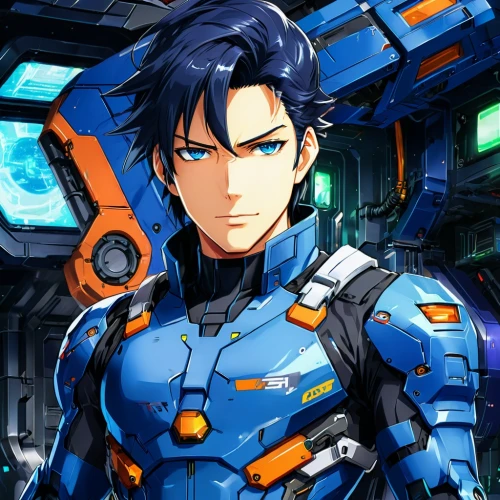 shepard,cg artwork,rein,aquanaut,scifi,gundam,evangelion unit-02,evangelion eva 00 unit,sigma,evangelion mech unit 02,vector,tartan background,lance,leo,yukio,cyborg,senna,male character,mecha,bolt-004,Illustration,Japanese style,Japanese Style 03