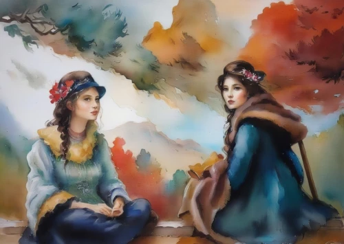 khokhloma painting,oil painting on canvas,oil painting,the annunciation,art painting,iranian nowruz,watercolor women accessory,chinese art,two girls,turpan,kurdistan,oriental painting,turkish culture,assyrian,fabric painting,radha,i̇mam bayıldı,wall painting,nowruz,paintings,Illustration,Paper based,Paper Based 04