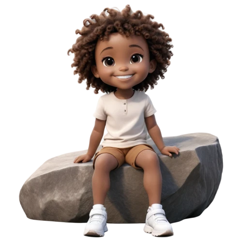 hushpuppy,agnes,clay animation,cute cartoon character,monchhichi,tiana,girl sitting,animated cartoon,clay doll,moana,coco,a child,girl on a white background,knauel,child is sitting,3d model,child girl,cute cartoon image,character animation,lilo